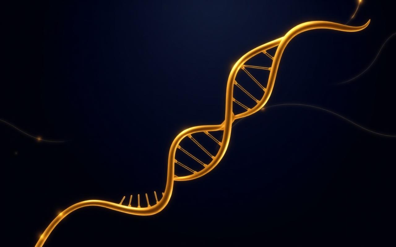 Abstract gold helix artwork on navy
